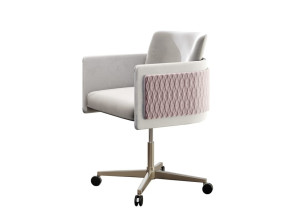 Кожаный регулируемый по высоте офисный стул с колесами