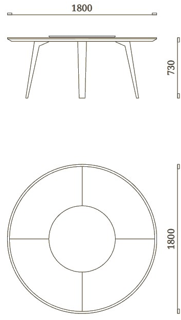 Febal Casa Круглый обеденный стол с ленивой сьюзан sun-id-1508833 - Вид №4