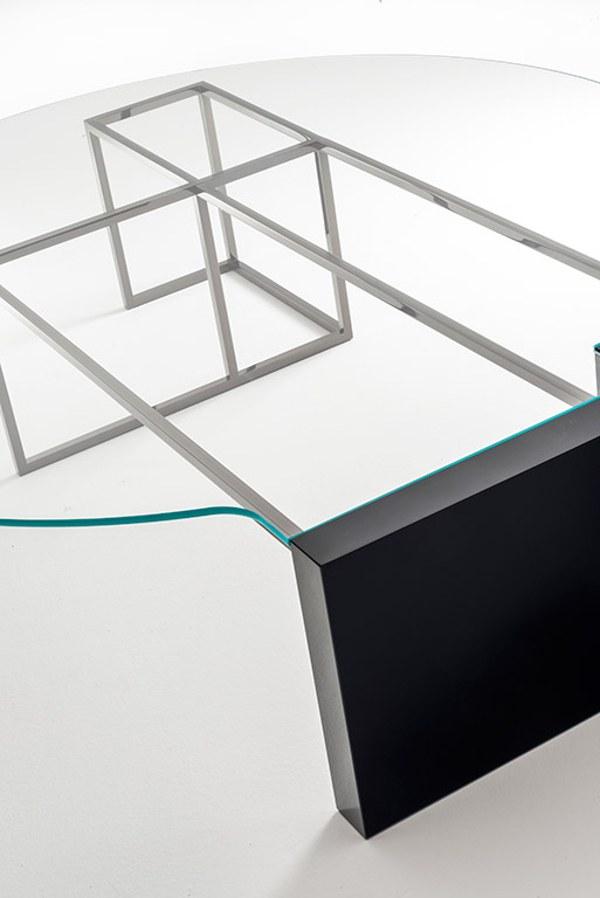 OAK Низкий журнальный столик из дерева и стекла Milano collection Sc5045-pv - Вид №3