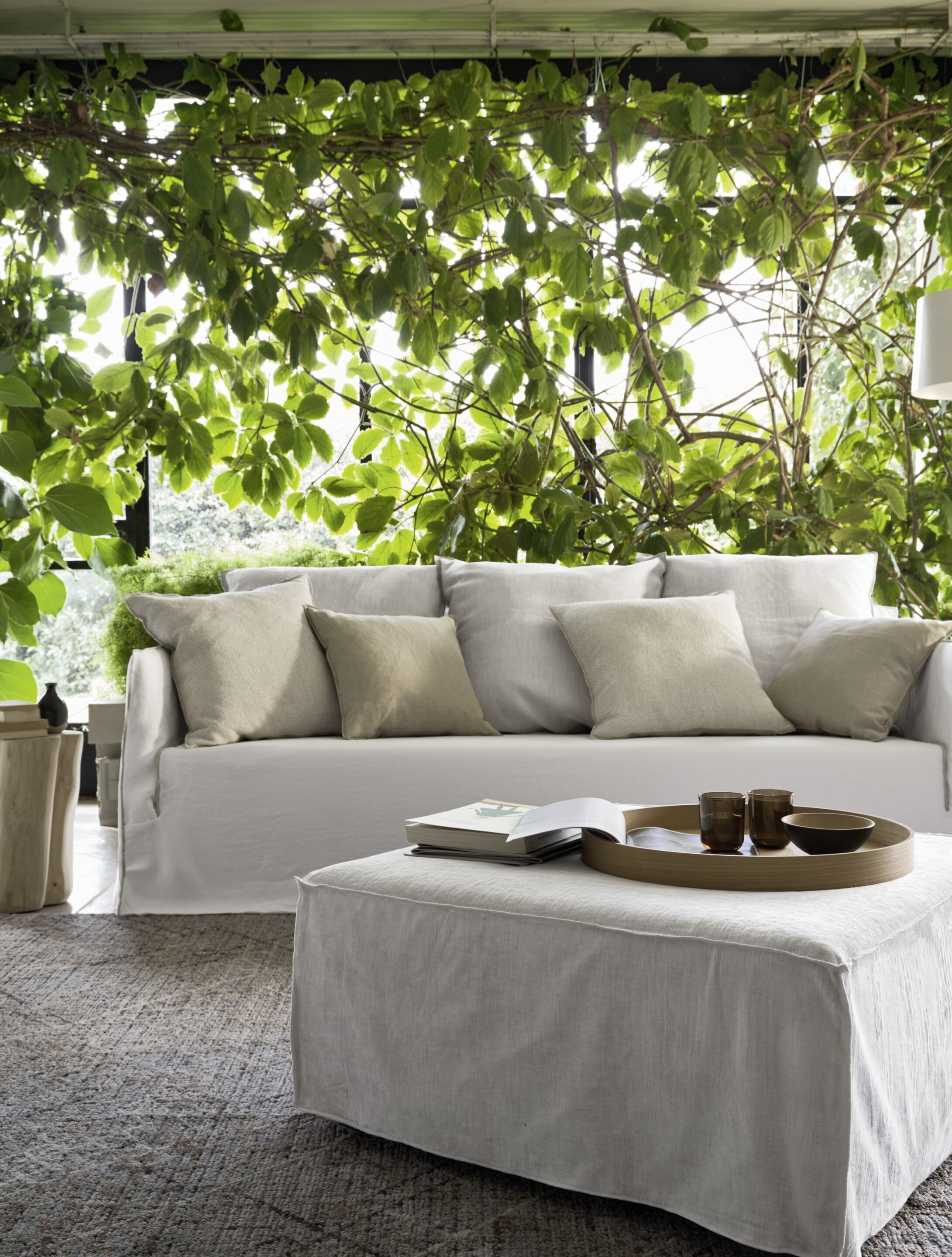 Квадратный съемный пуф из ткани Gervasoni Ghost ARCH-00110739 - Вид №1