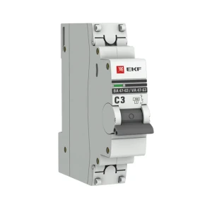 Автоматический выключатель EKF PROxima ВА47-63 1P C3 А 4.5 кА mcb4763-1-03C-pro 82421229 STLM-2174360