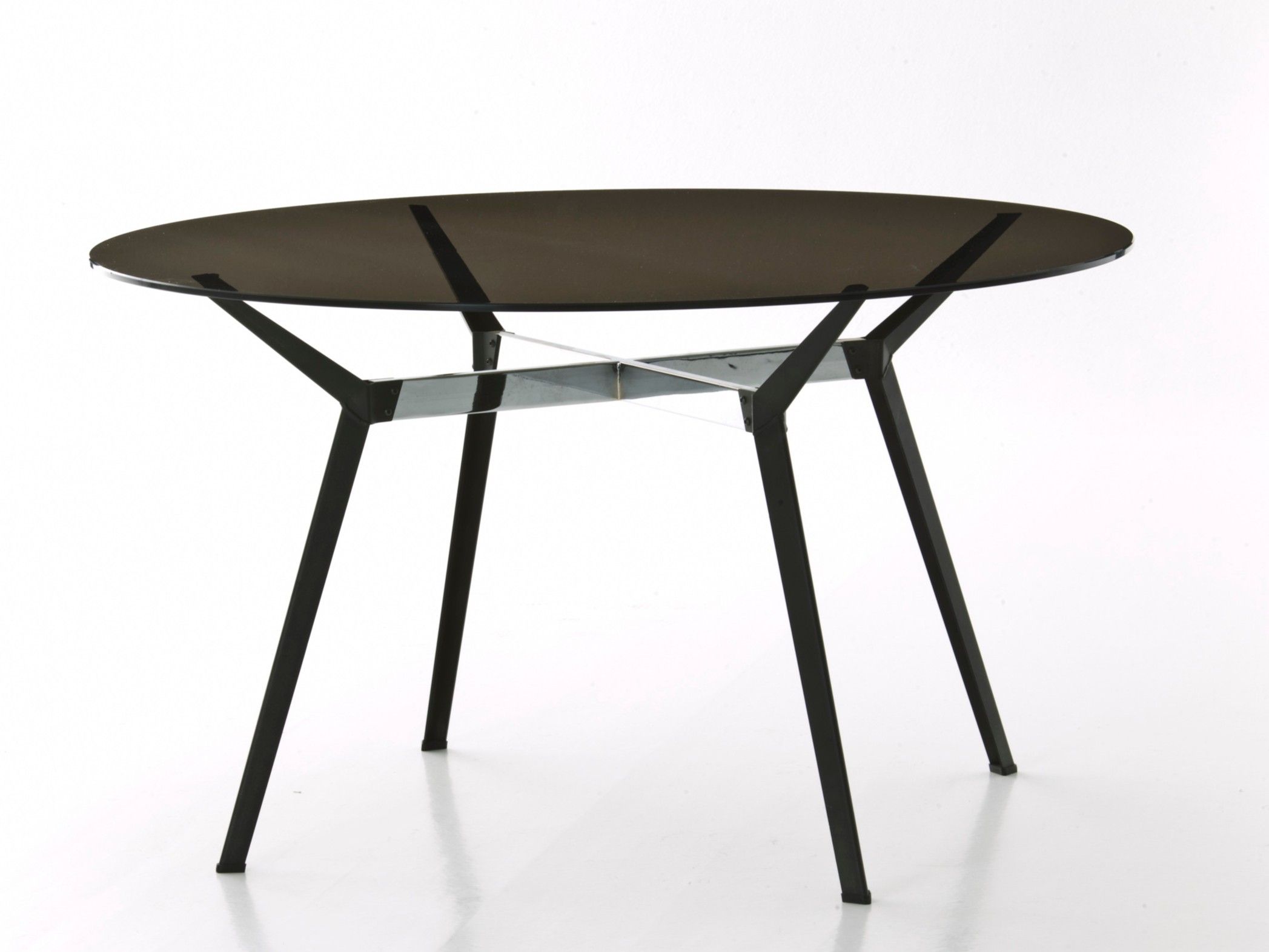 Круглый стол из стали и хрусталя MOROSO Пилон ARCH-00069540 - Вид №1