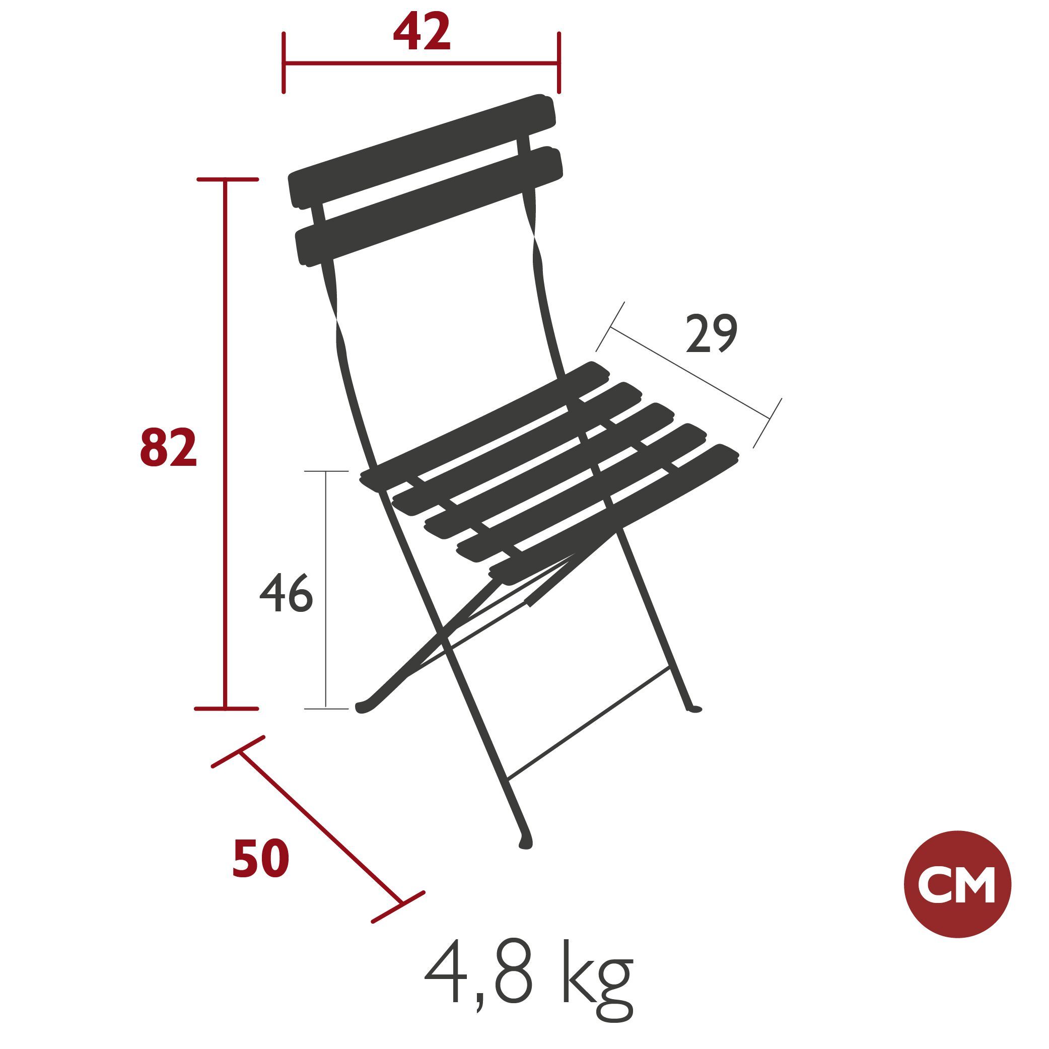 Стальной складной садовый стул In Stock Fermob ARCH-00047554 - Вид №4