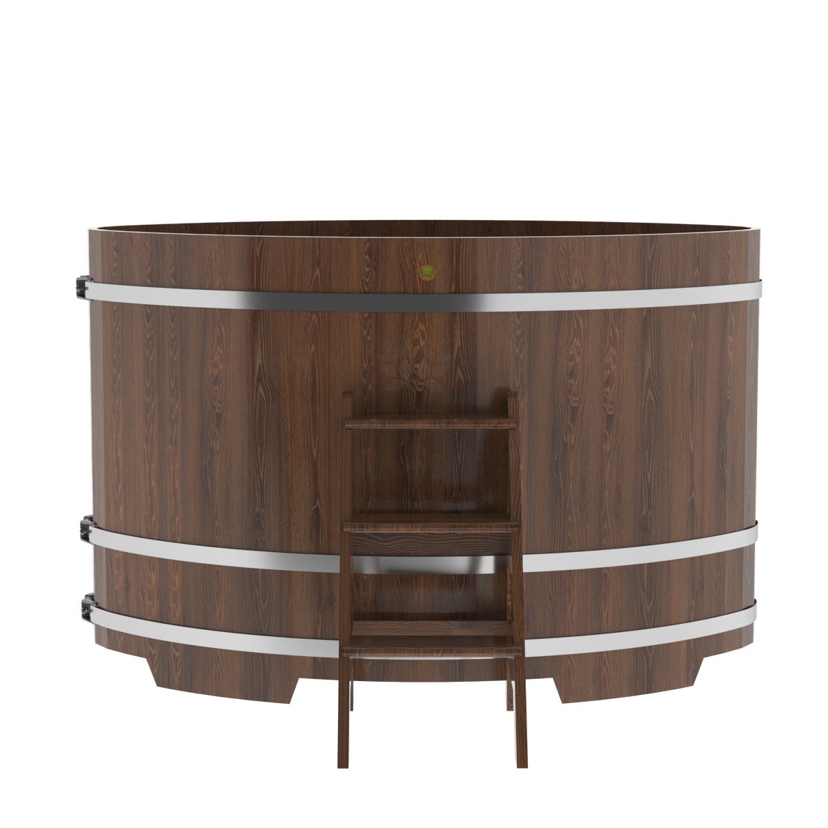 1331 Купель овальная из дуба 1,15х1,83х1,2 морёная Alyarus  - Вид №3