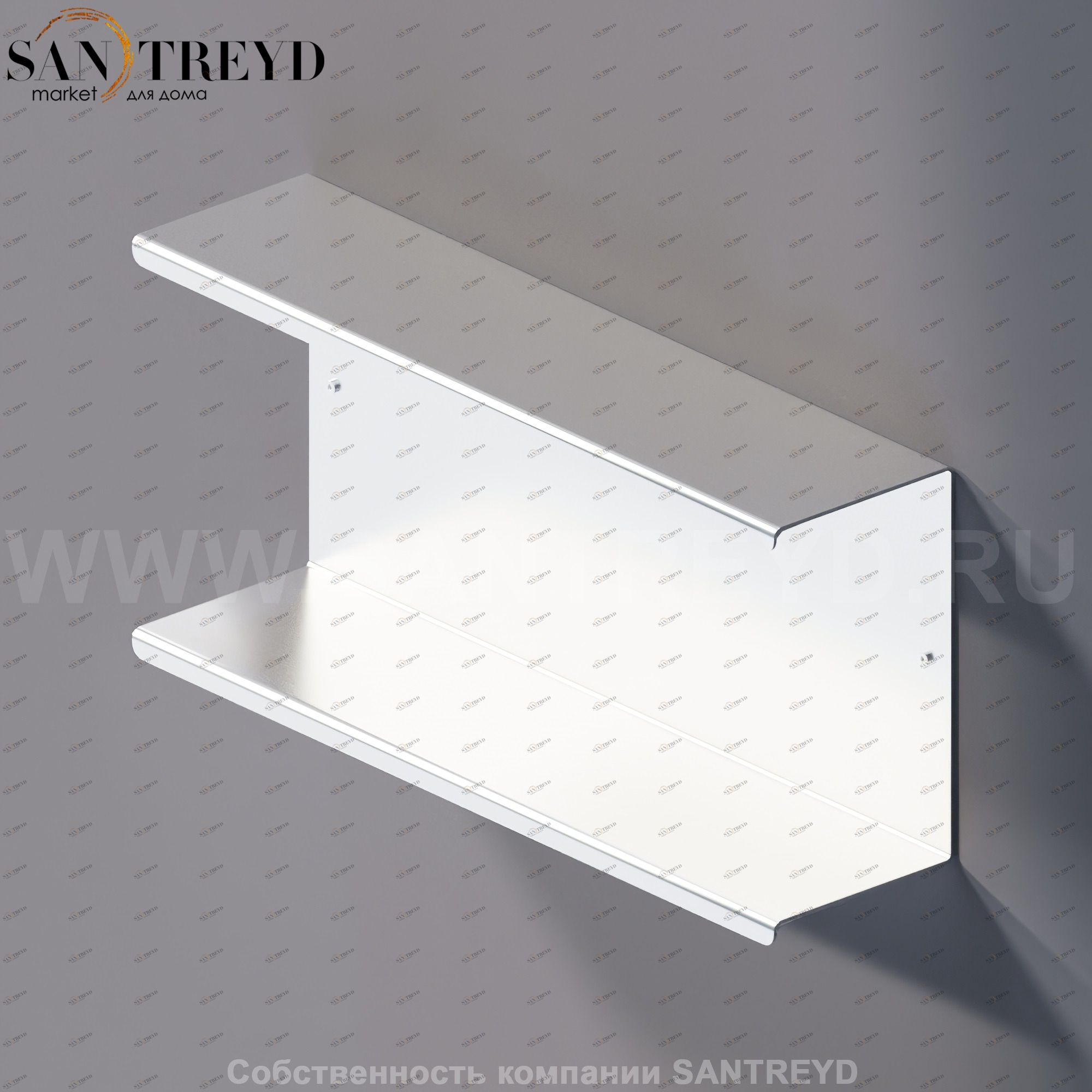 Agape MACH 2 Двойная полка 40 см хромированный сатин AMC20923SP