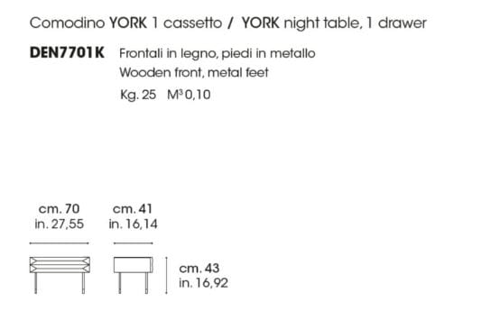 Прикроватная тумбочка из орехового дерева с ящиком Modesign Йорк ARCH-00077207 - Вид №4