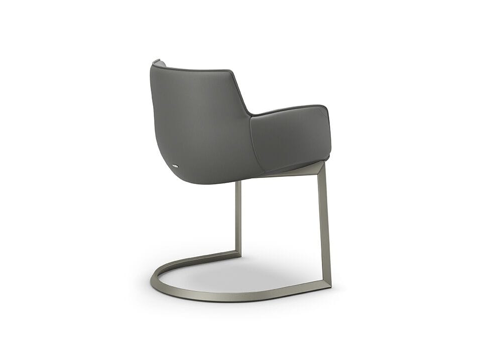 Кожаный мягкий консольный стул с подлокотниками Cattelan italia Ронда ARCH-00032496 - Вид №1