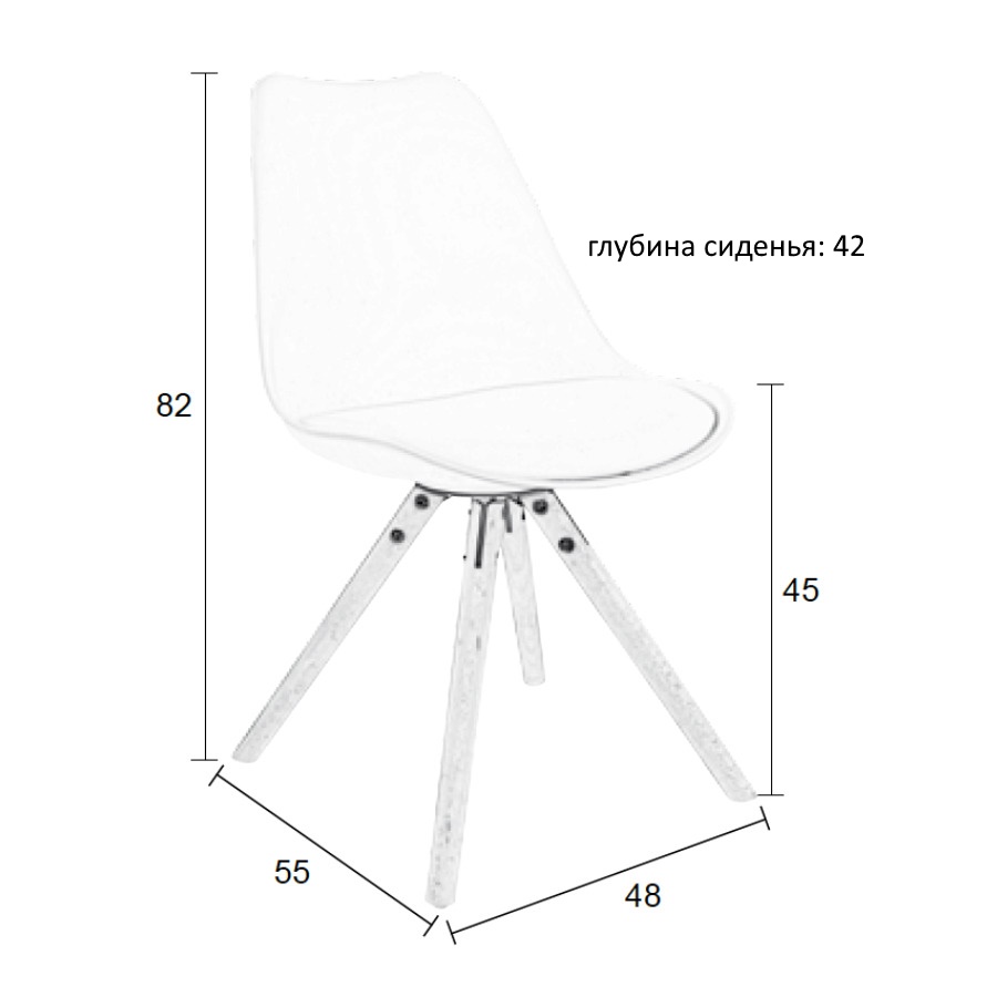 Стул Tryck белый White Label Living 1100278 - Вид №1