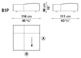 B&B Italia Модульный угловой диван из ткани Bend sun-id-1444225 - Вид №19