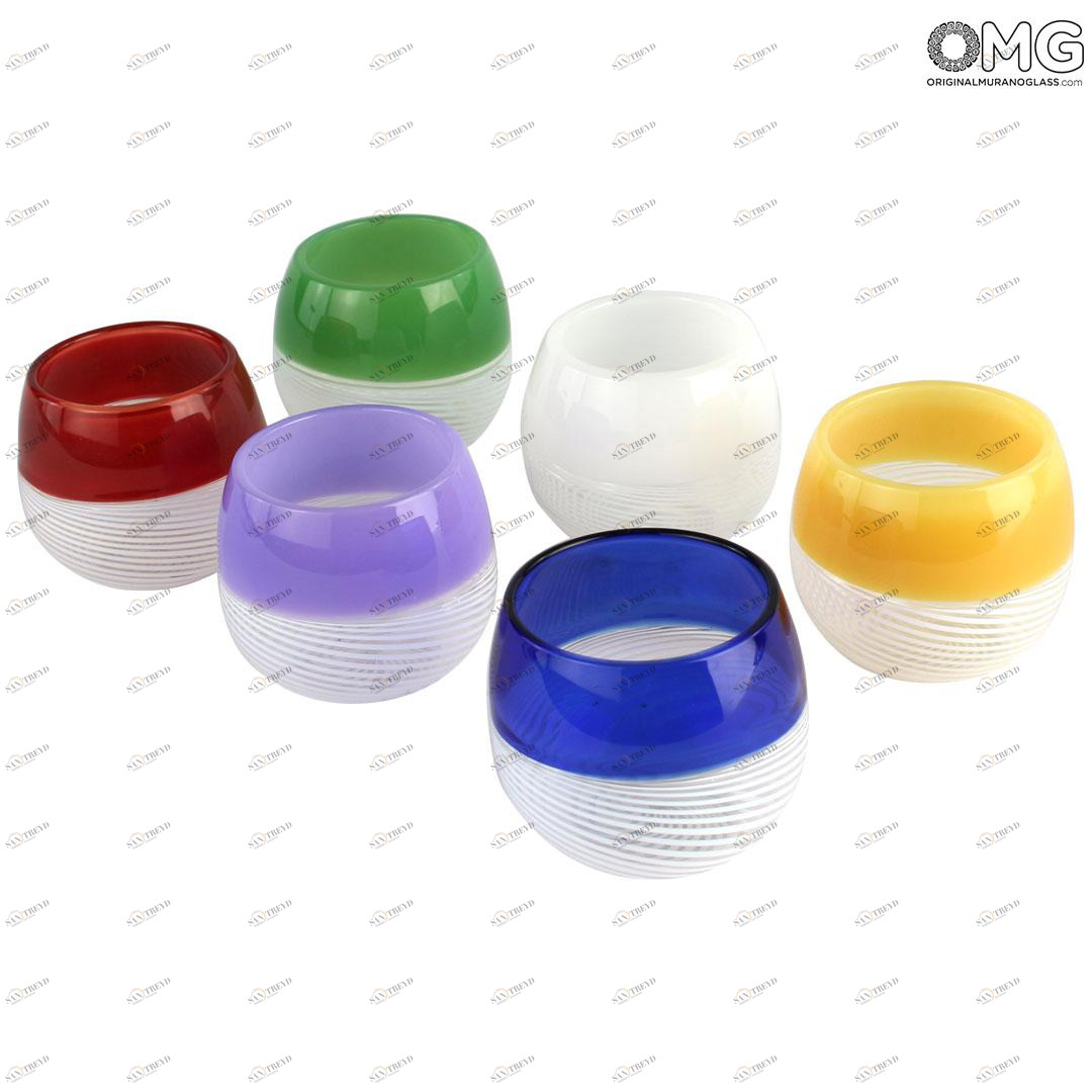 4413 ORIGINALMURANOGLASS Сервиз для саке - 6 рюмок и графин - муранское стекло 6 см 