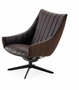 Freifrau Кожаное кресло с 4 спицами и подлокотниками Rubie