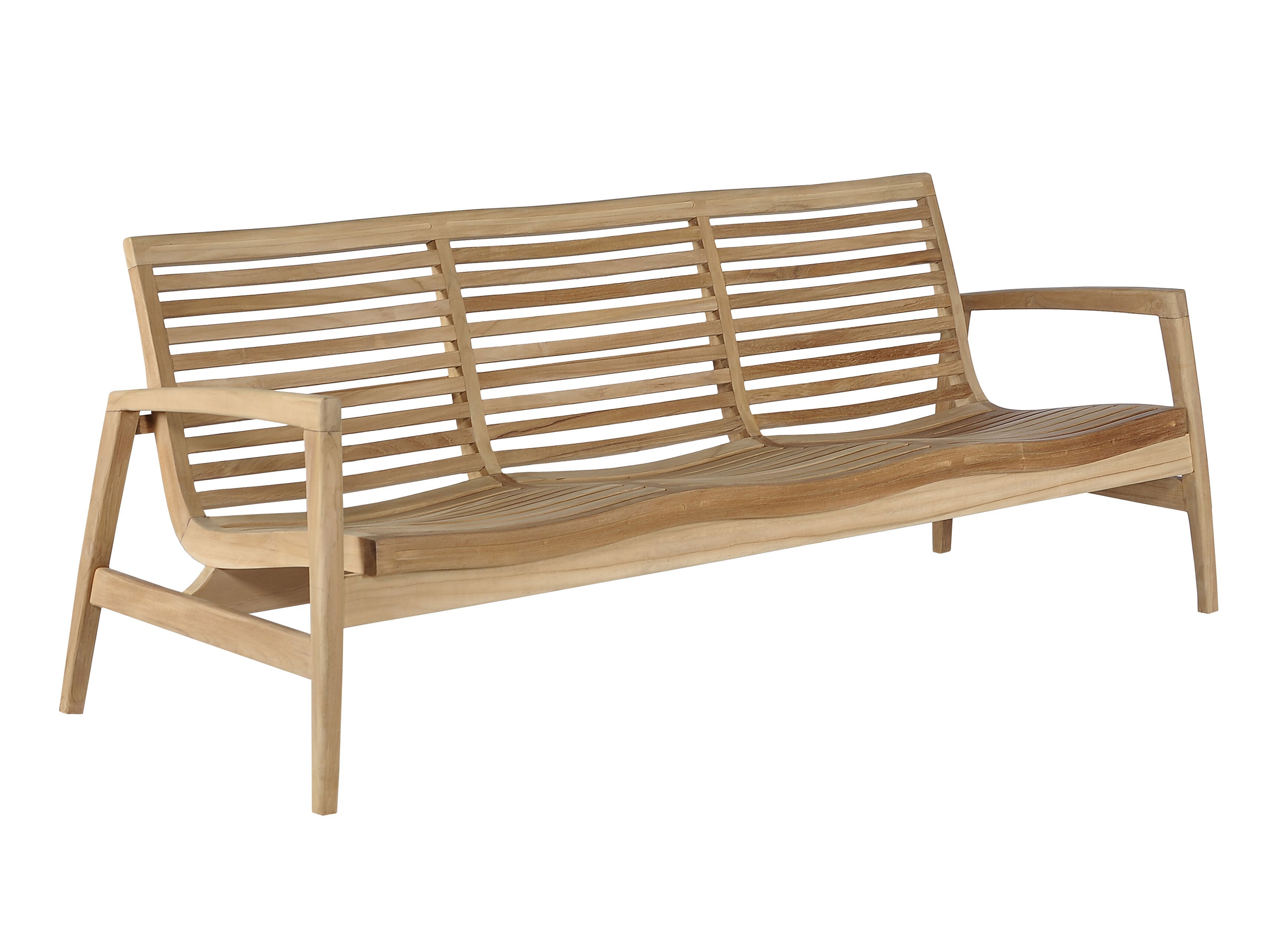 Садовая скамейка из тикового дерева со спинкой cbdesign ралли ARCH-00130565 - Вид №1