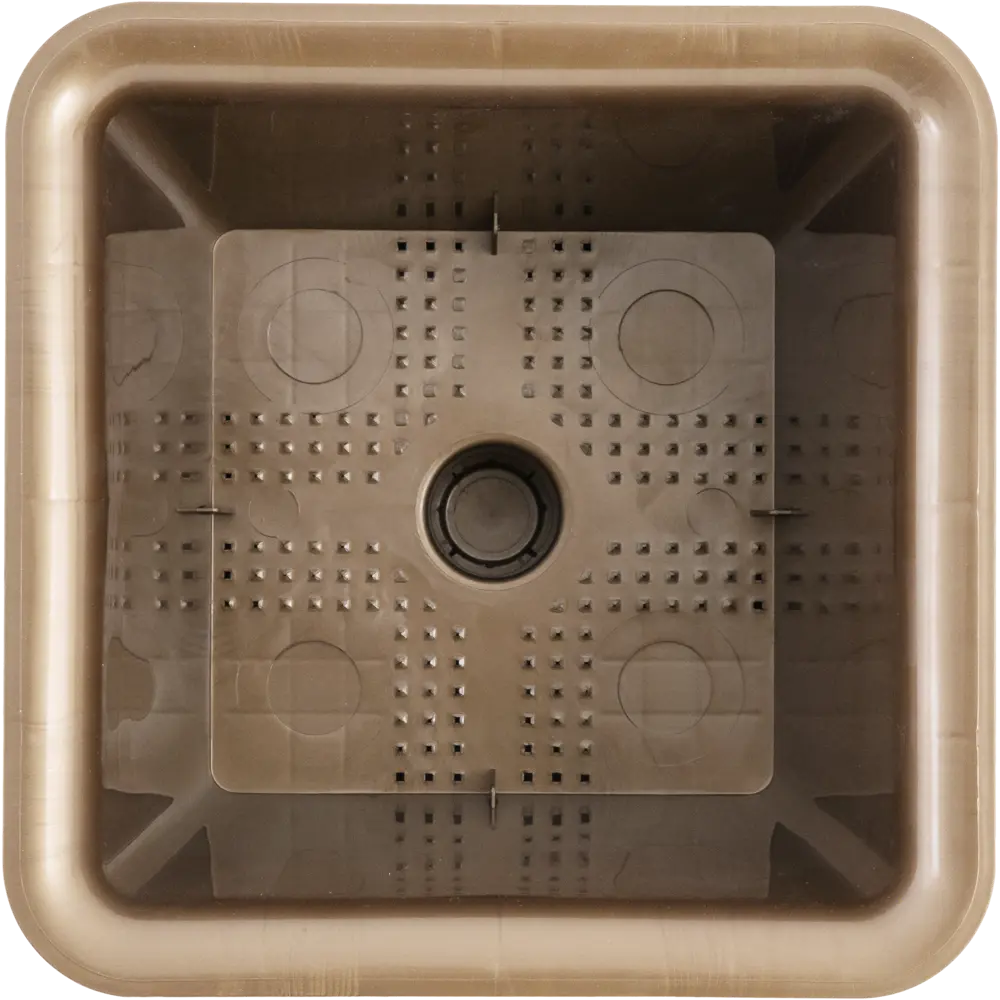 Горшок цветочный Square Couleurs ø27 см, 7.3 л, пластик, цвет коричневый ТЕК.А.ТЕК Колорс STLM-2005559 - Вид №1