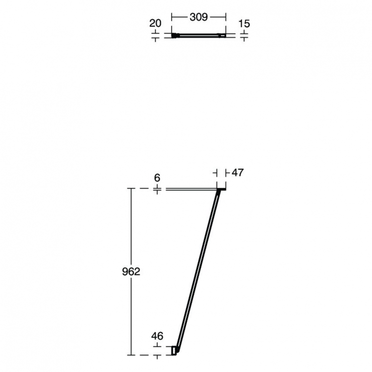 K9381V3 Угловая крепежная опора 1000 Ideal Standard CONNECT 2 - Вид №1