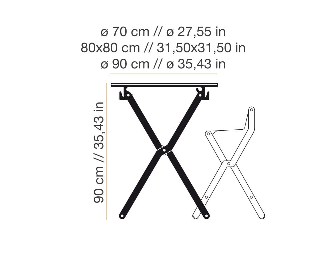 Высокий квадратный складной стол DVELAS Dinghy ARCH-00067797 - Вид №4