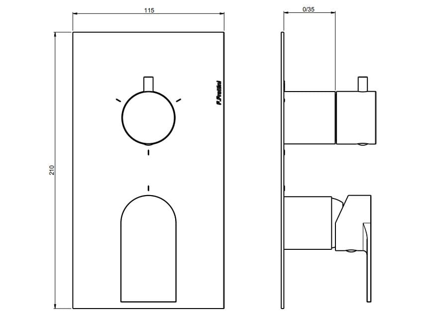 Однорычажный смеситель для душа с переключателем Rubinetterie Frattini Птолемей ARCH-00121612 - Вид №8