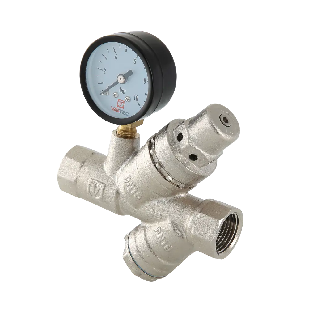 Valtec: Автоматический клапан подпитки с фильтром и манометром 1/2" 82491112 STLM-1548924