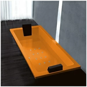 Ванна Gruppo treesse Quadra 180 V078C-SX-O оранжевая с аэромассажем прямоугольная встроенная левая
