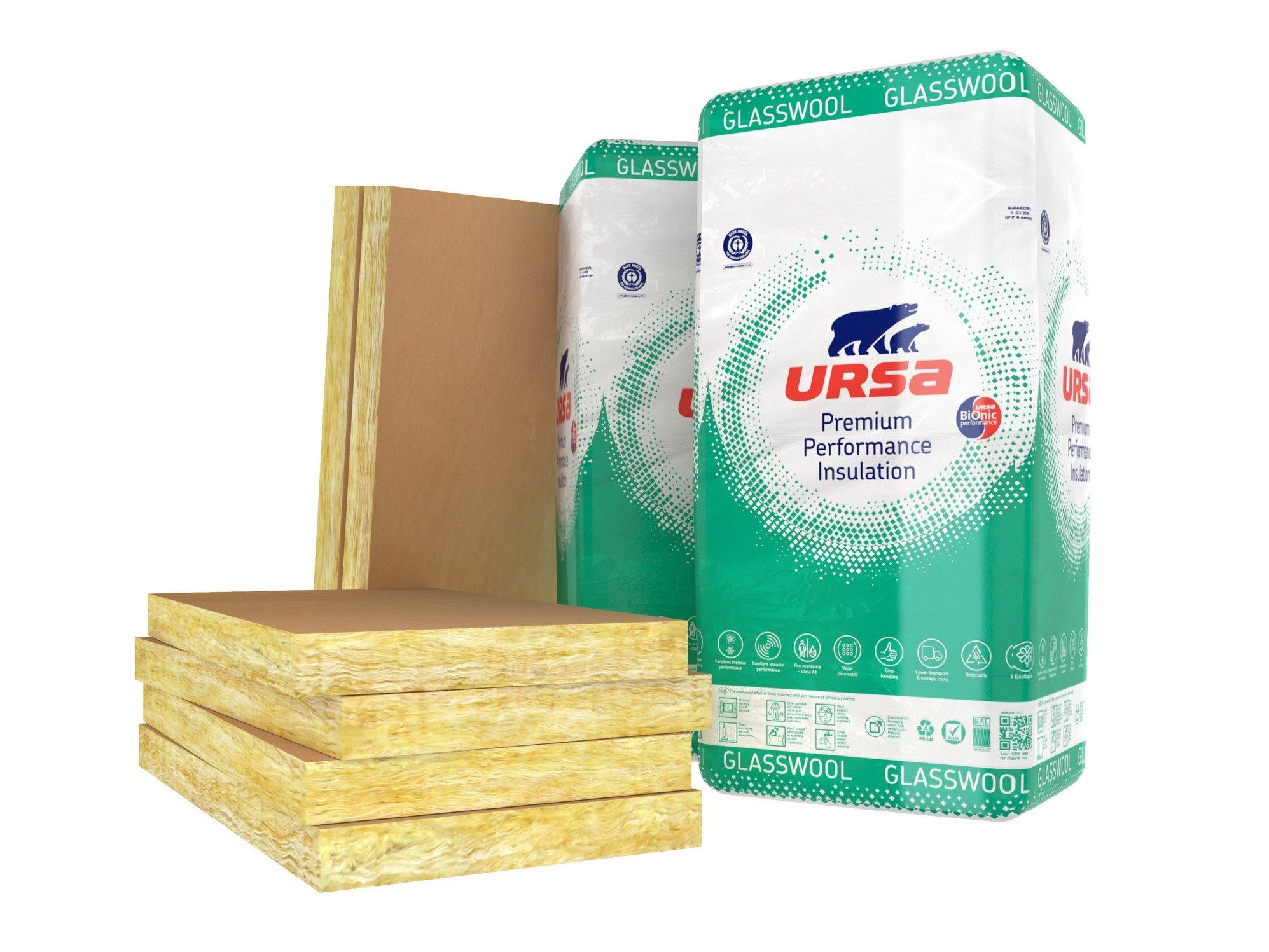 Водоотталкивающая панель из стеклянной ваты Ursa URSA GLASSWOOL ARCH-00121520
