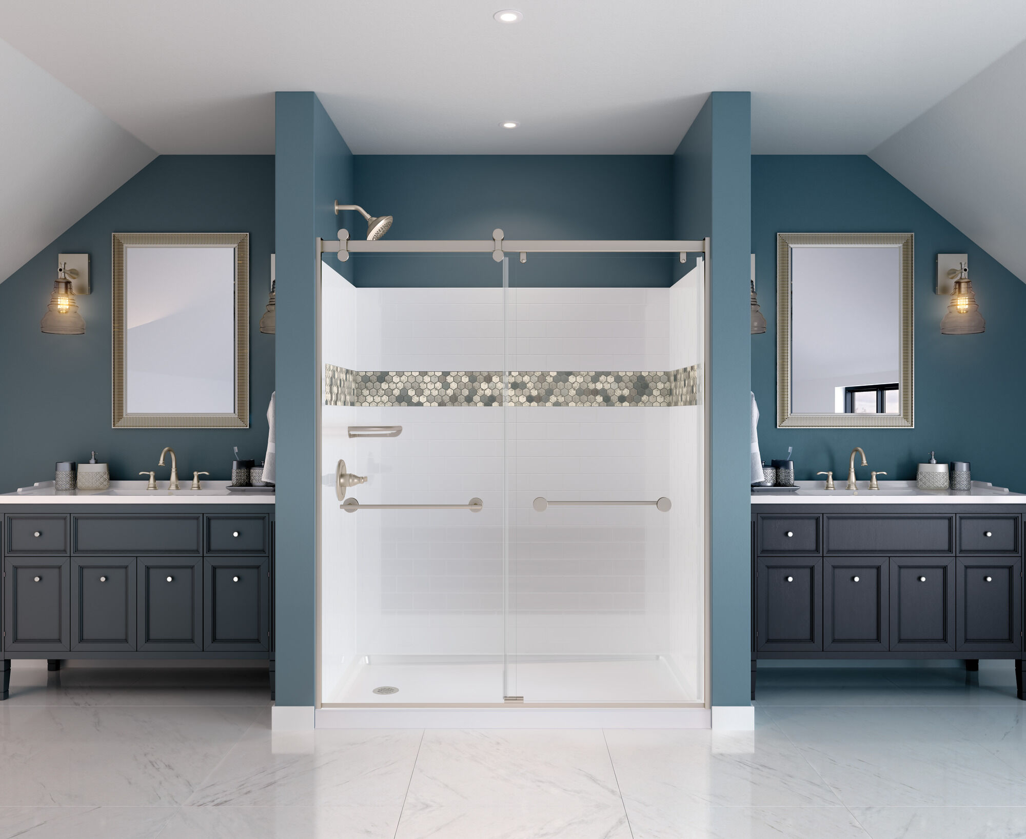 35984LF-BN-ECO Смеситель для ванной комнаты с двумя ручками Delta Faucet Porter Матовый никель - Вид №3