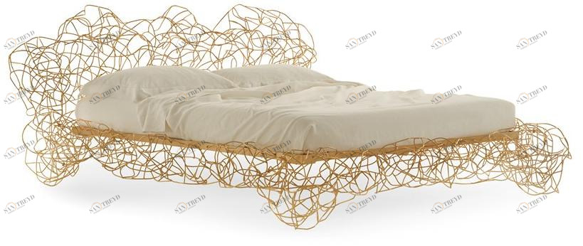 edra Двуспальная кровать из гнутой вручную стальной проволоки Corallo Crlb50