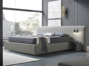 Двуспальная кровать для хранения ткани с мягким изголовьем