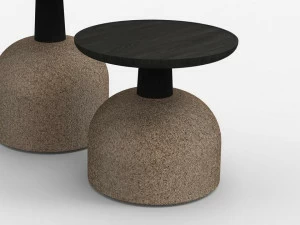 Bonaldo Низкий круглый деревянный журнальный столик