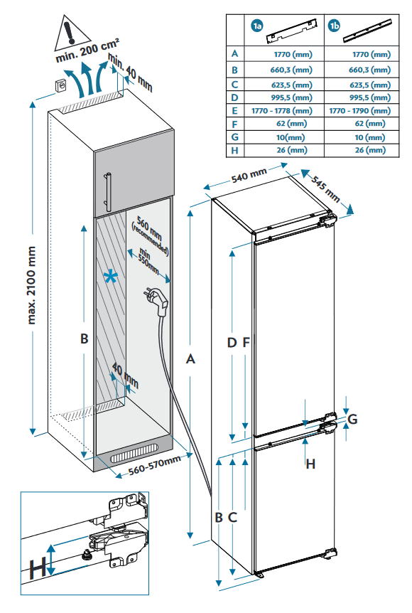 9067467 Встраиваемый холодильник DeLonghi DCI 17NFE BERNARDO STDN-0150006 - Вид №12