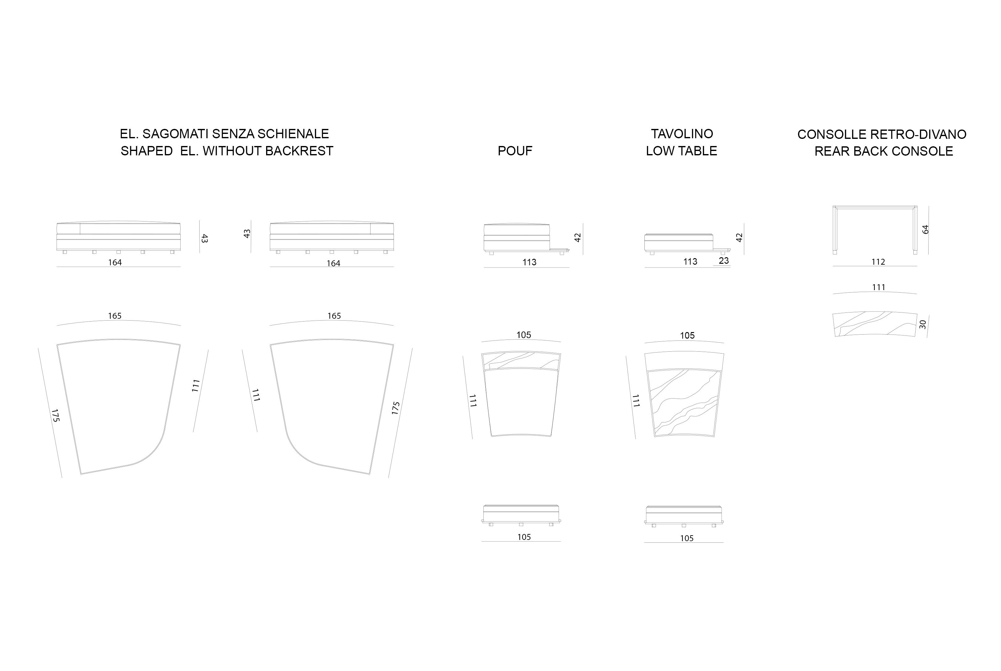 Кожаный модульный изогнутый диван Visionnaire Nomad ARCH-00108311 - Вид №21
