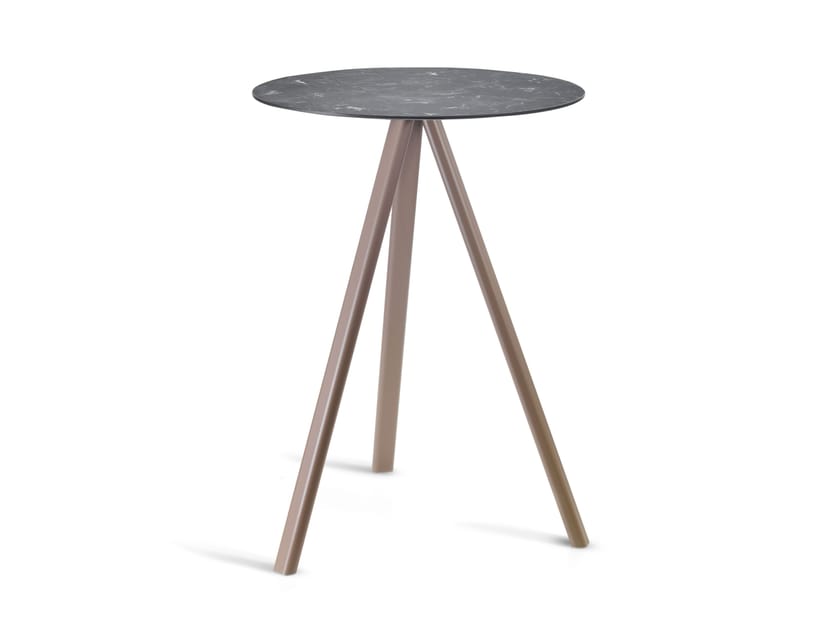 Высокий круглый стол из Compactop® с 3-х ножной конструкцией GABER NORMAN 3-POD HIGH ARCH-00029539