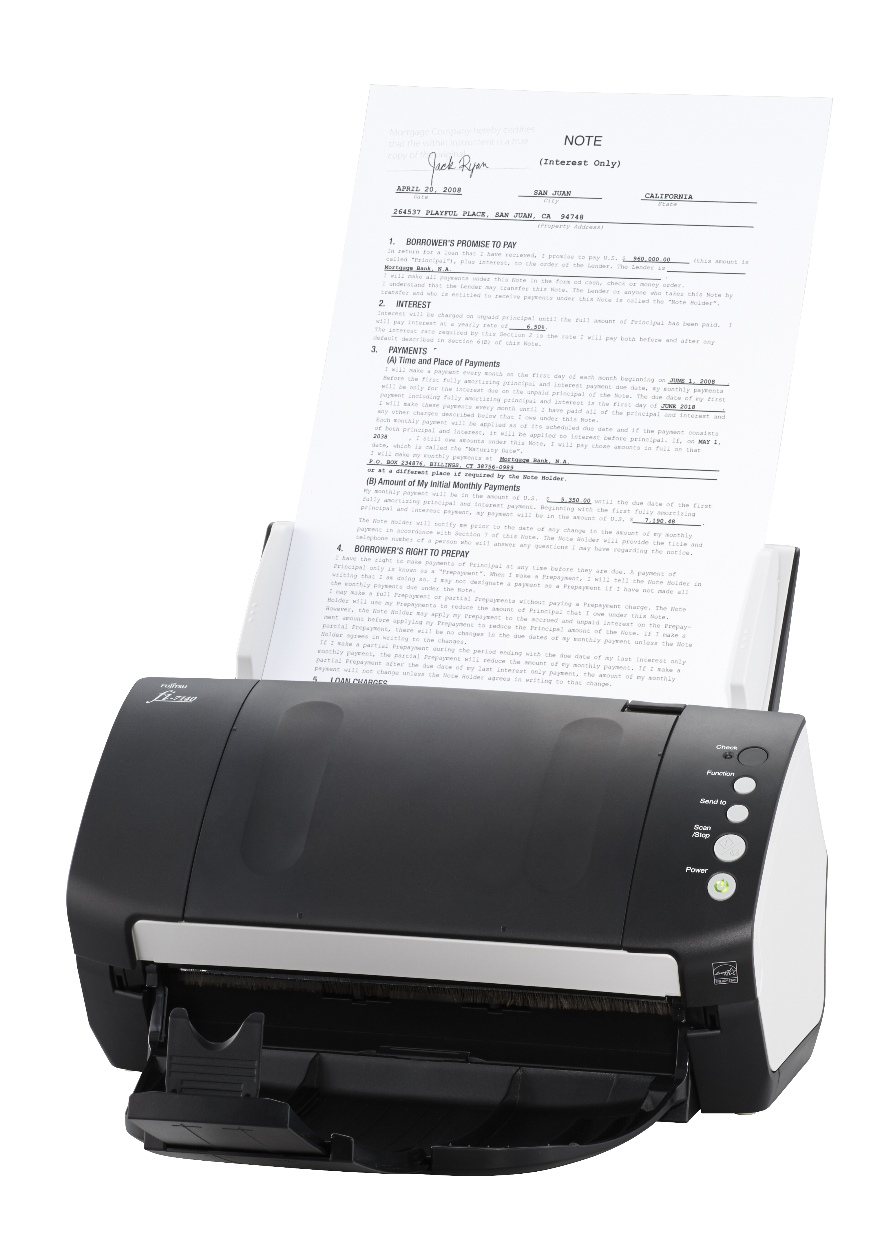 PA03670-B101 Fi-7140, document scanner, a4, duplex, 40 ppm, adf 80, usb 2.0 Fujitsu  - Вид №3