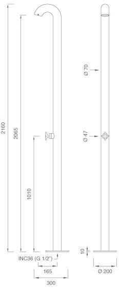 Ceadesign Летний душ из нержавеющей стали Bold - docce da esterni Bld 03 - Вид №2