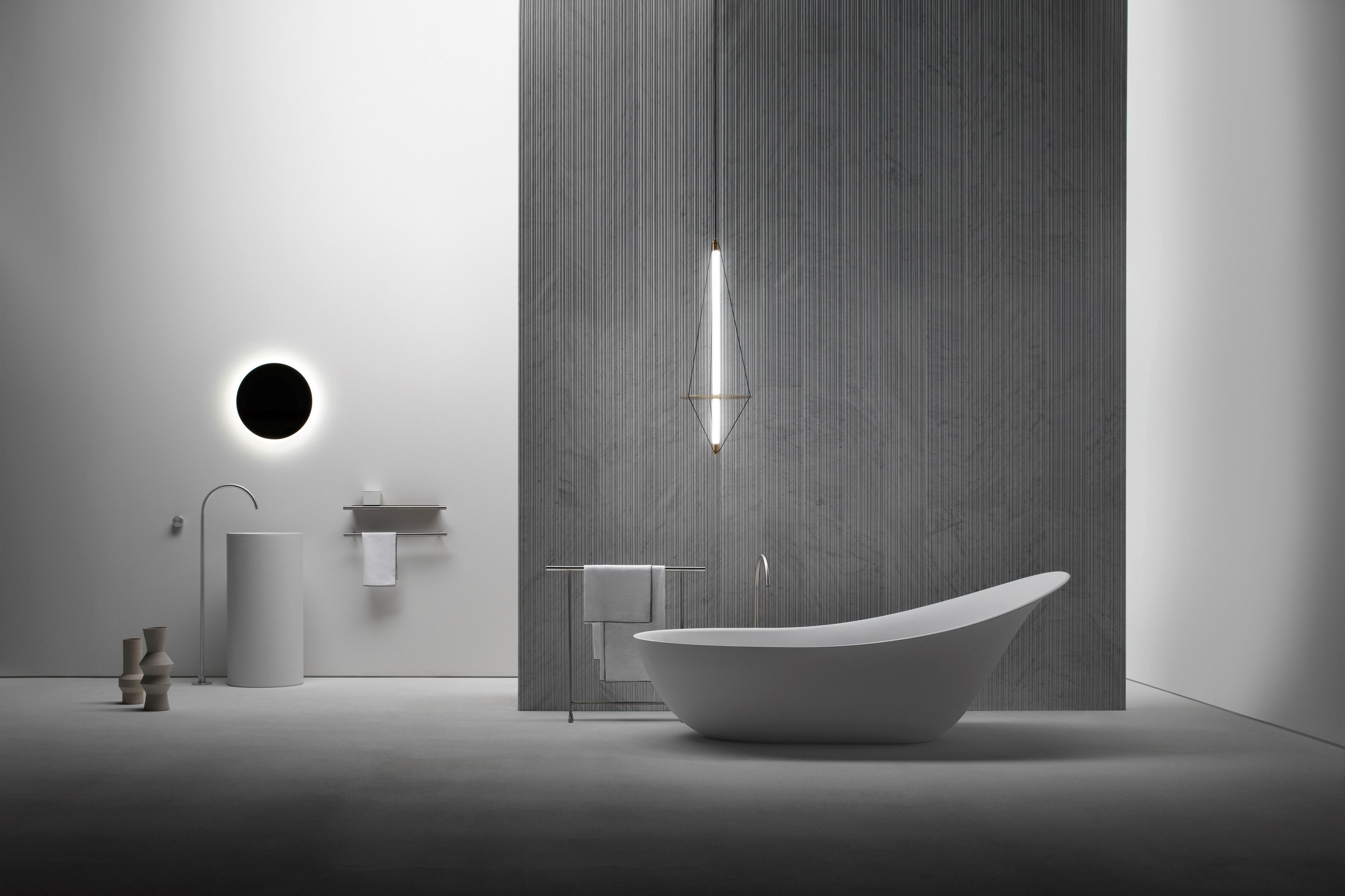 Держатель для полотенец / полка для ванной комнаты из нержавеющей стали и дерева Falper цилиндр ARCH-00006285 - Вид №3