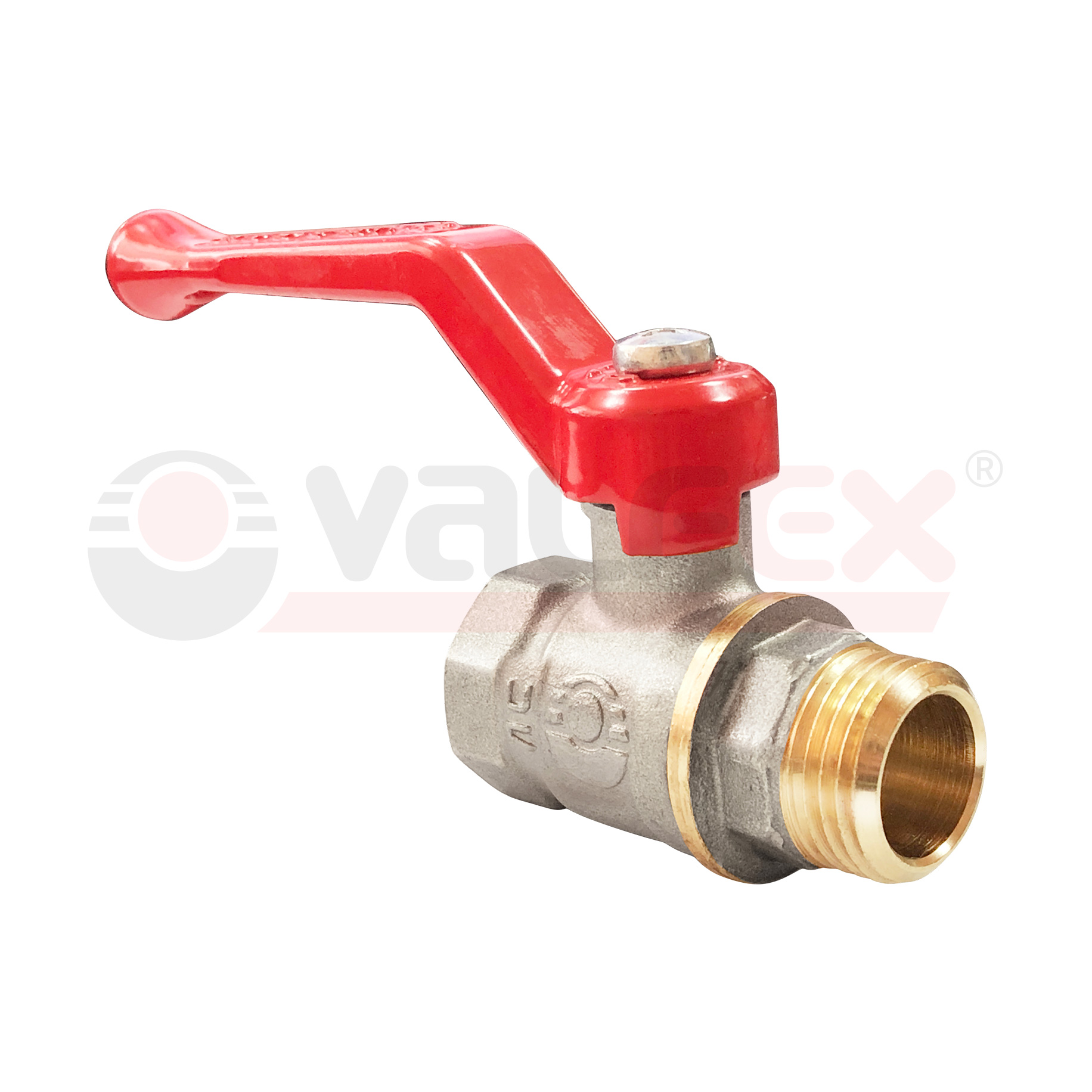 VF.215.NLR1.012 Valfex Кран шаровой OPTIMA (с никелевым покрытием), ручка-рычаг (внутр.-наруж.)  1/2" 