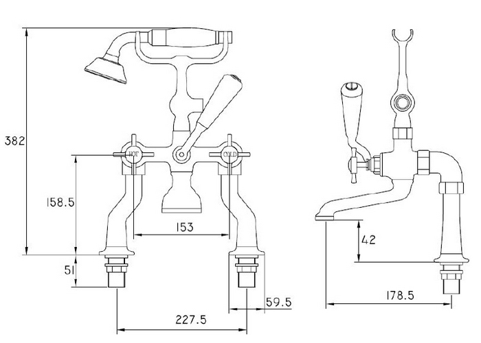 TDCG02 Смеситель Heritage Dorchester Santreyd - Вид №1