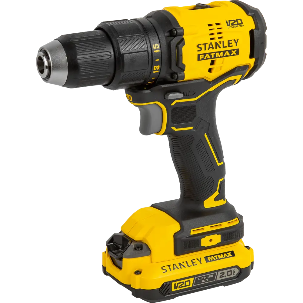 Дрель-шуруповерт аккумуляторная бесщеточная Stanley Fatmax SBD710D2K, 18 В Li-Ion 2x2 Ач STLM-2143486 - Вид №1