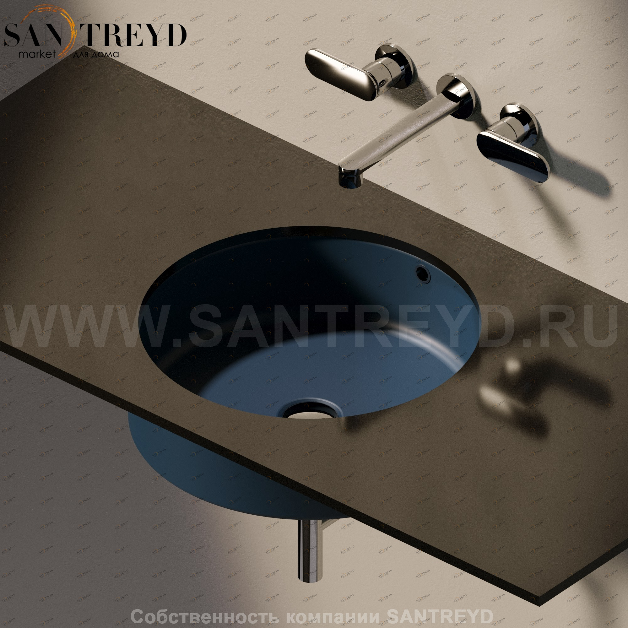 50577016 Накладная раковина под столешницу  круглая Ceramica Flaminia Twin