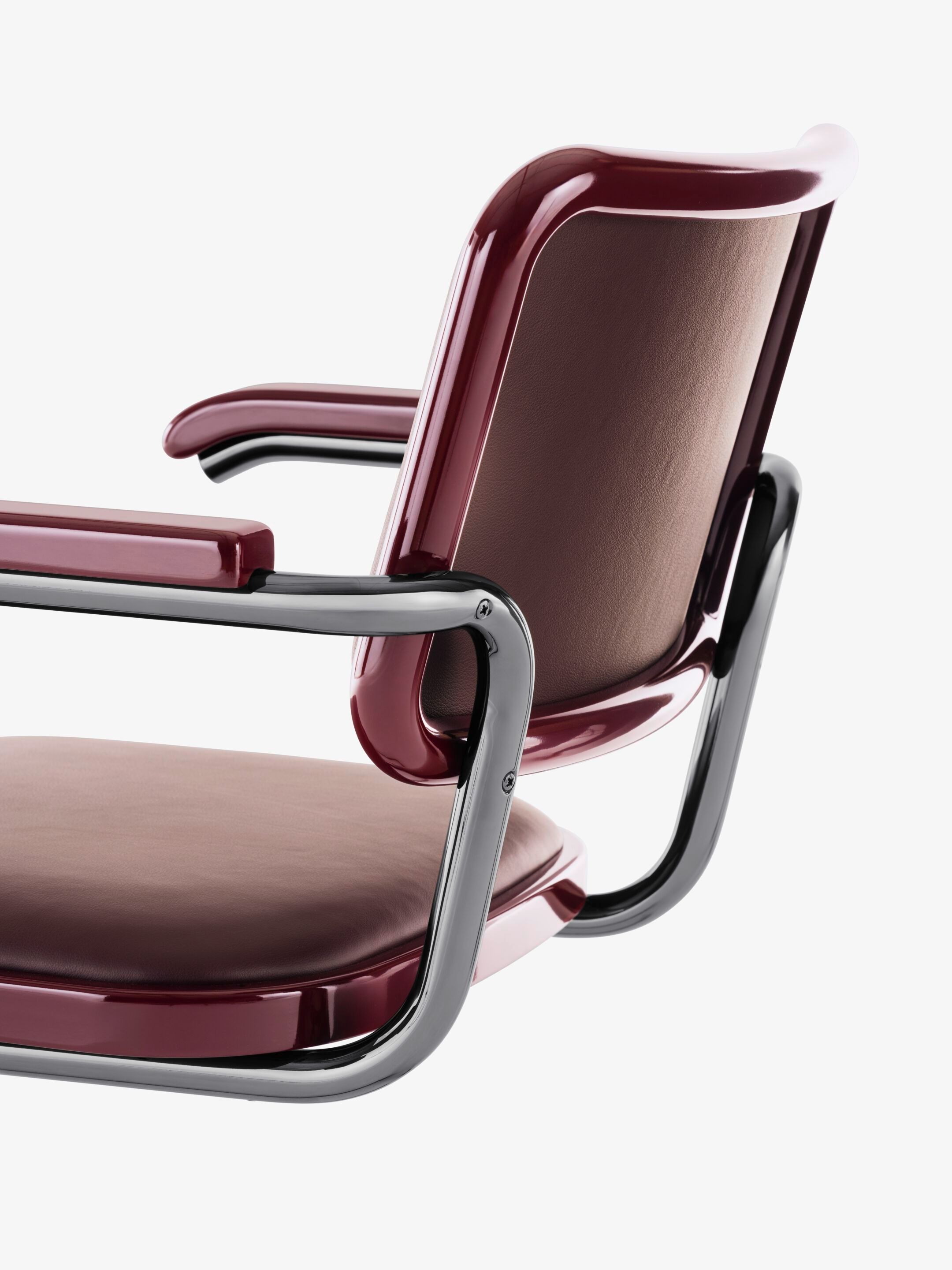 Стальной и кожаный консольный стул THONET JS. THONET ARCH-00115948 - Вид №3