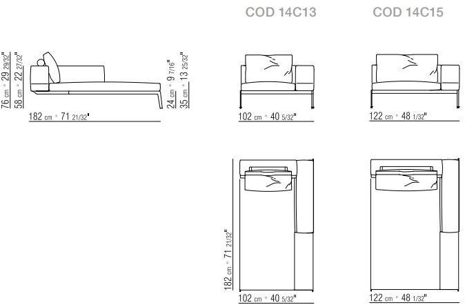 Flexform 3-х местный модульный кожаный диван Lifesteel sun-id-1484301 - Вид №4