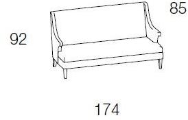 Caroti 3-х местный тканевый диван Via montenapoleone 2036  - Вид №1