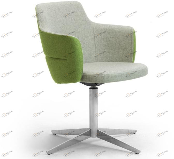 Leyform Вращающееся кресло из шерсти с 4 спицами и подлокотниками Opera 2940