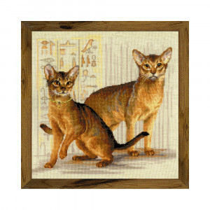 1671 Набор для вышивания Абиссинские кошки 40 х 40 см RIOLIS Сотвори Сама