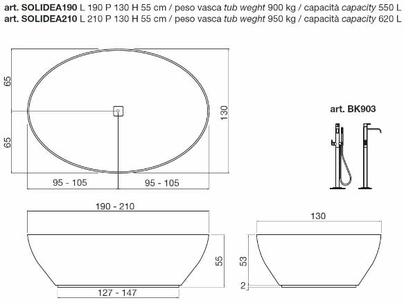 Ванна из каррарского мрамора Antoniolupi SOLIDEA ARCH-00053763 - Вид №2
