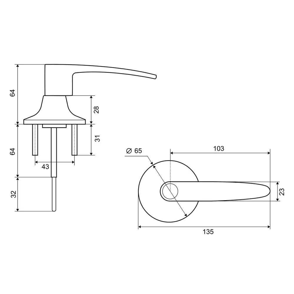 Ручка-защёлка 3502 PB PS, без запирания, цвет золото ФАБРИКА ЗАМКОВ STLM-2015005 - Вид №6