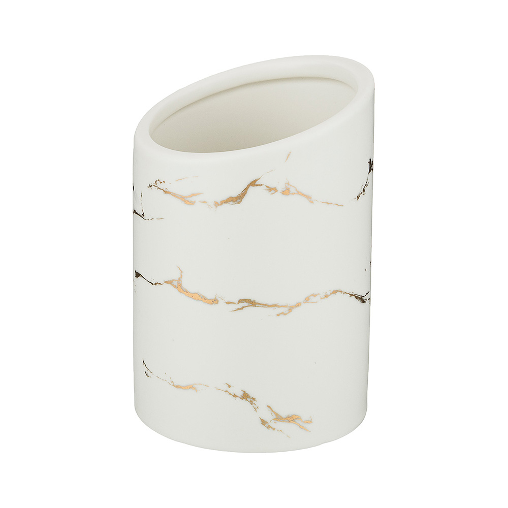 412-154 Посуда фарфоровая Подставка для столовых приборов коллекция золотой мрамор Lefard 