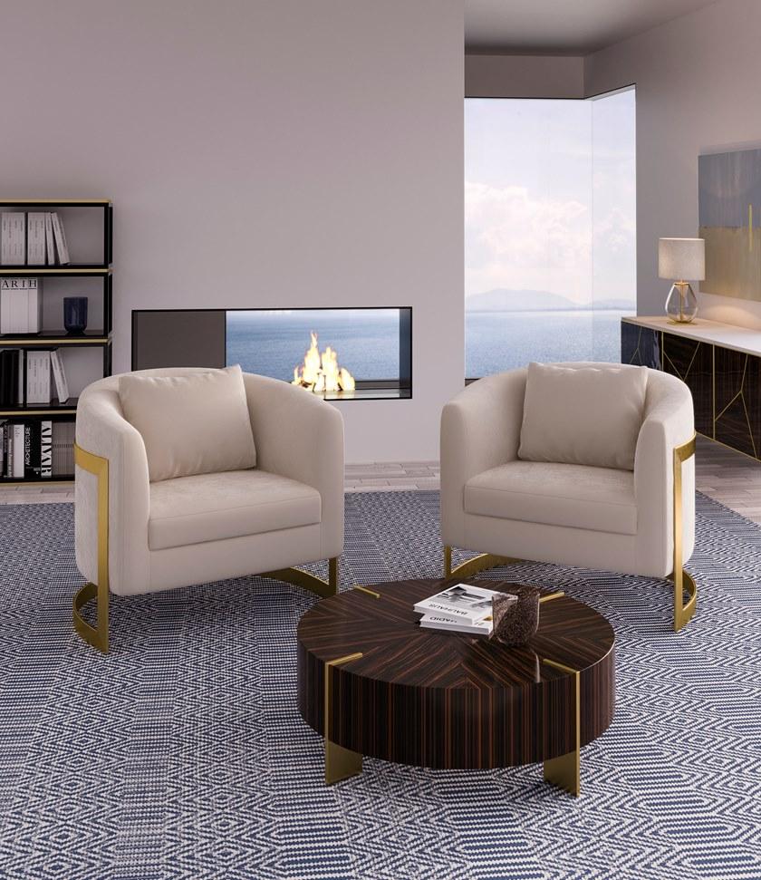 JOSÉ LEITE DE CASTRO Низкий круглый журнальный столик из черного дерева  13011375  - Вид №1