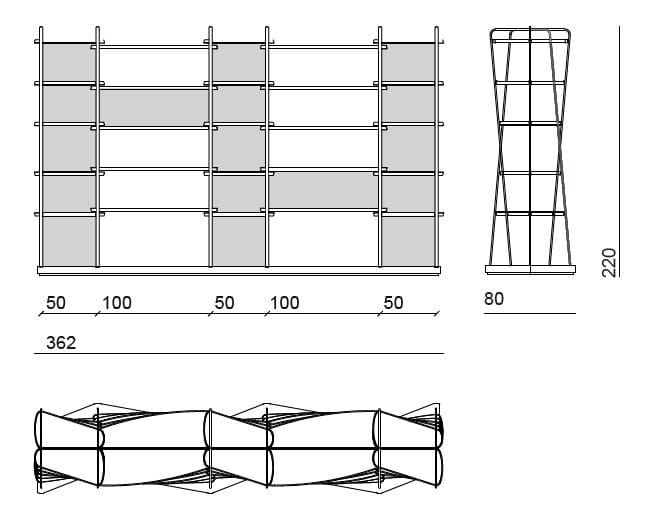 Деревянный двухсторонний самонесущий книжный шкаф Bizzotto Italia Aequilibrium ARCH-00071950 - Вид №7