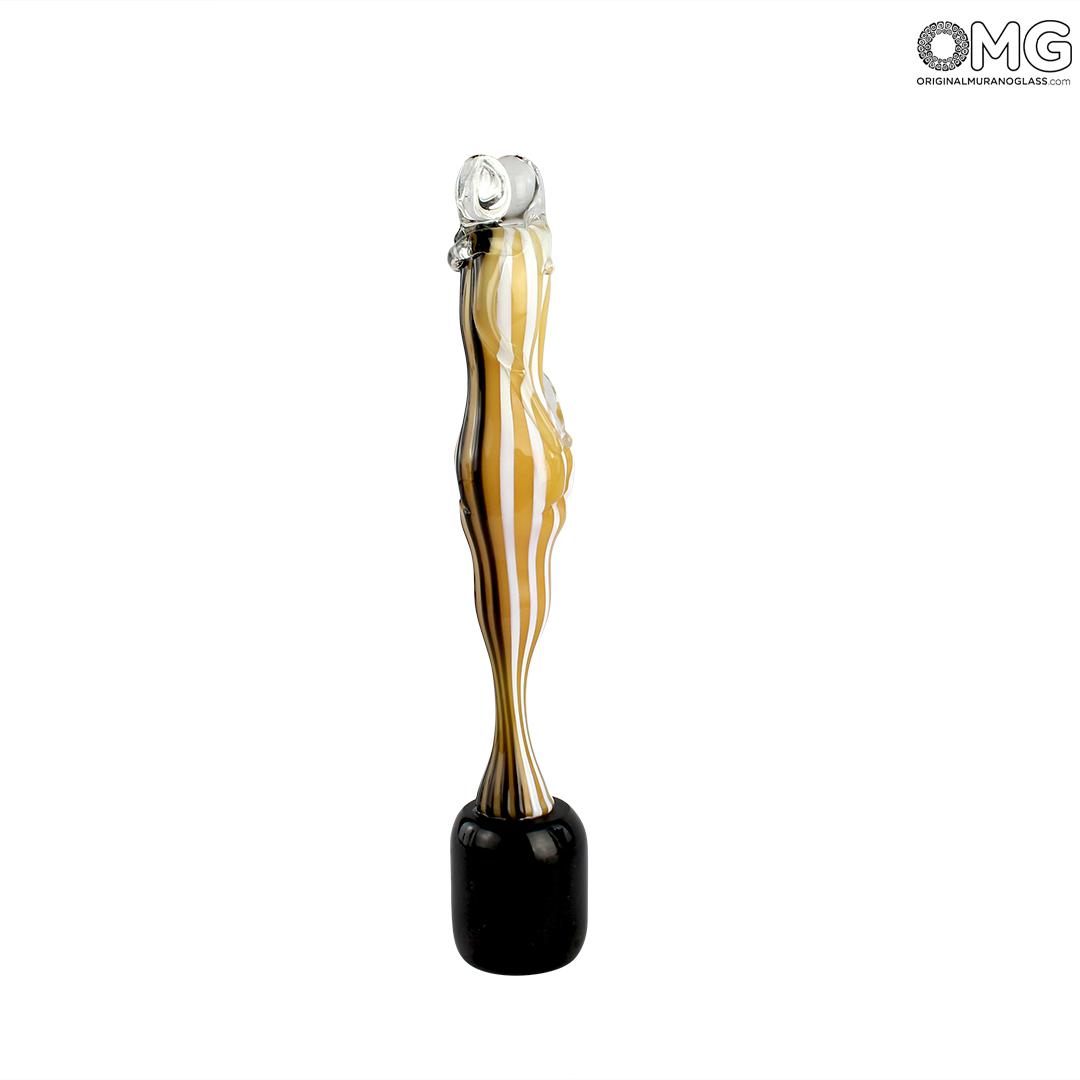 4441 ORIGINALMURANOGLASS Скульптура Объятие влюбленных - Оранжевая филигрань - муранское стекло OMG 4 см  - Вид №1
