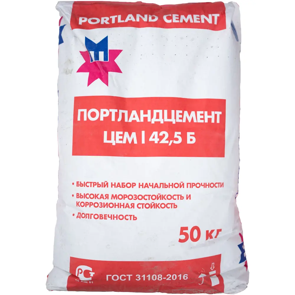 Цемент Мордовцемент M500 ЦЕМ I 42.5 Б 50 кг 82305440 STLM-2107837 