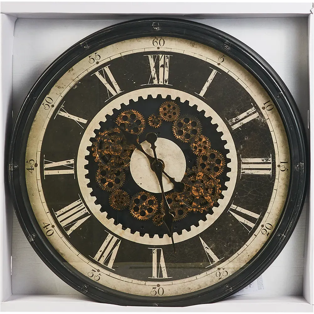 Часы настенные Atmosphera Charly круглые пластик цвет черно-коричневый бесшумные ø76 см STLM-2163578 - Вид №3